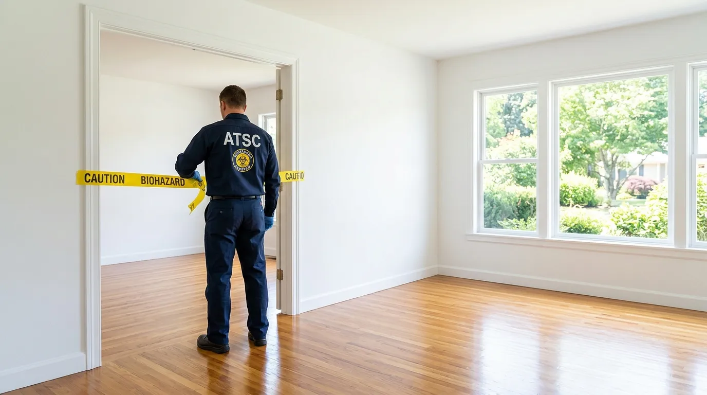 Certified biohazard cleanup crew performing Decomposition Cleanup in Grand Blanc